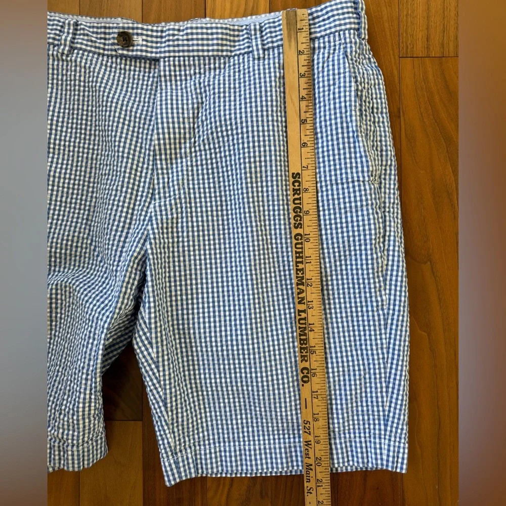 Brooks Brothers Bermuda Shorts Genuine Seersucker Mens Size‎ 38 x 10 Blue White